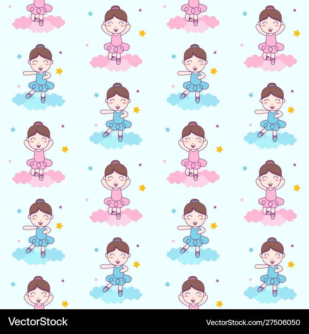 Cute girl ballerina dance blue custom vector image