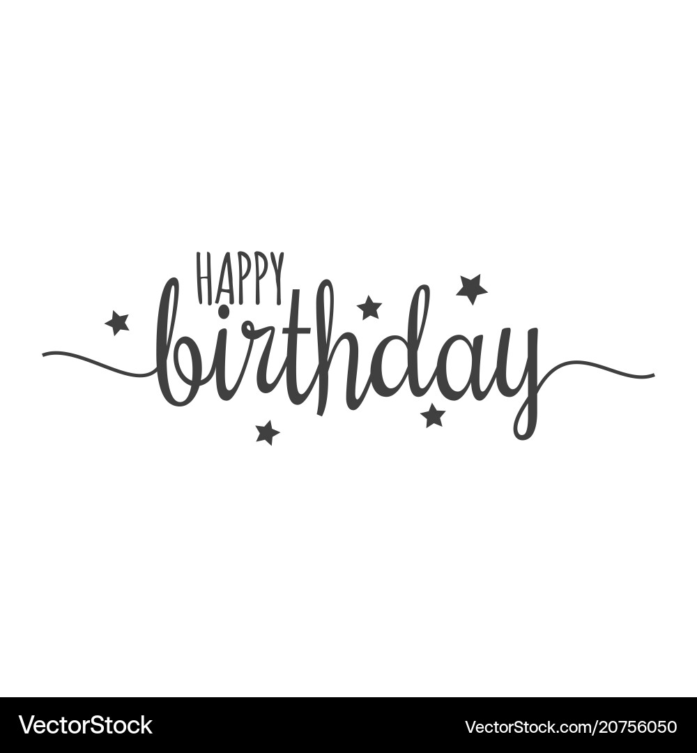 Elegant Birthday Sign with Script Text vector image