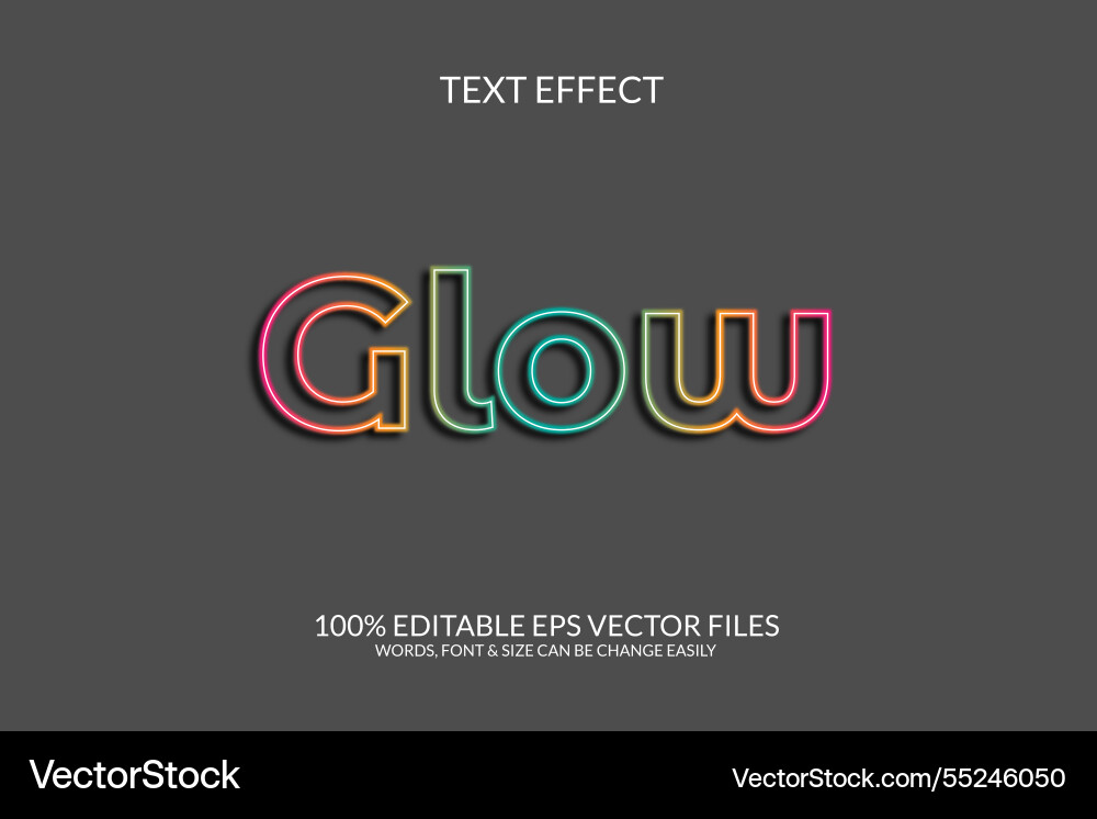 Glow text effect design Vector Image