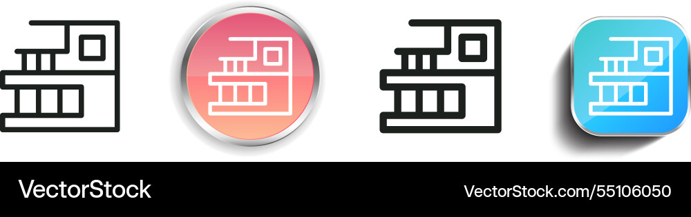 House icon thin linear regular and button style House icon thin linear regular and button style Vector Image