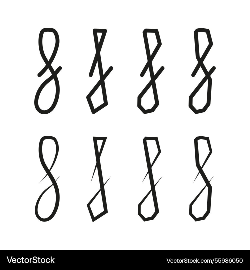 Infinity symbol set abstract loop shapes Infinity symbol set abstract loop shapes vector image