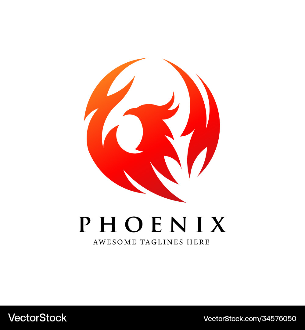 Phoenix Circle Logo Vector Image