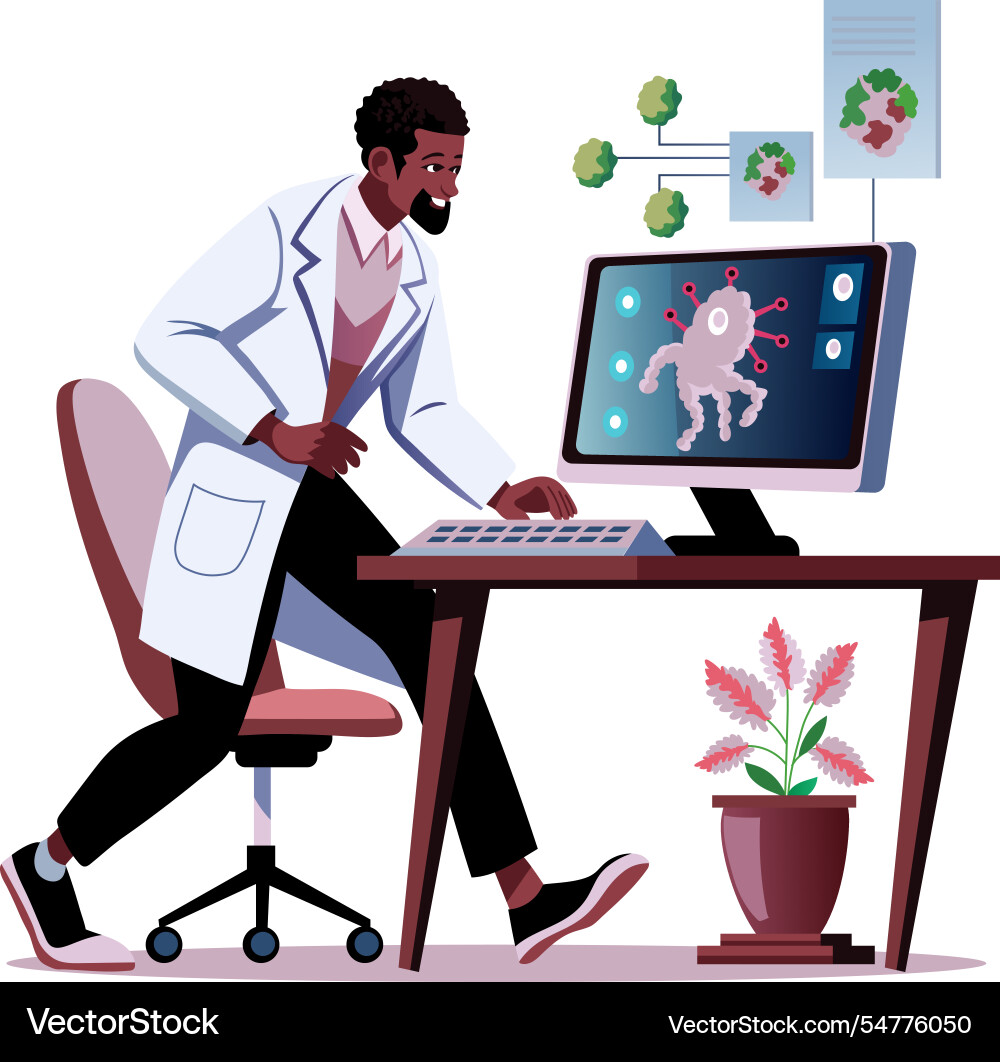 Weba flat of computational biologist Vector Image