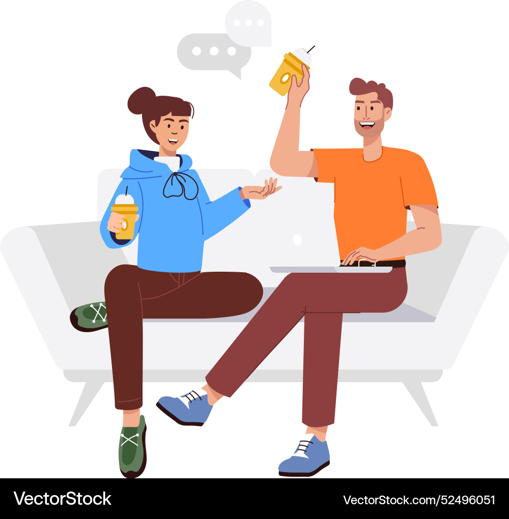 Basic rgbgossip between two characters flat style Vector Image