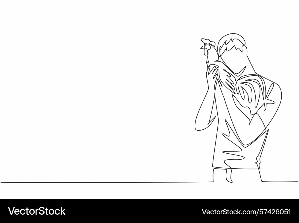 Continuous one line drawing a man hugging Continuous one line drawing a man hugging Vector Image