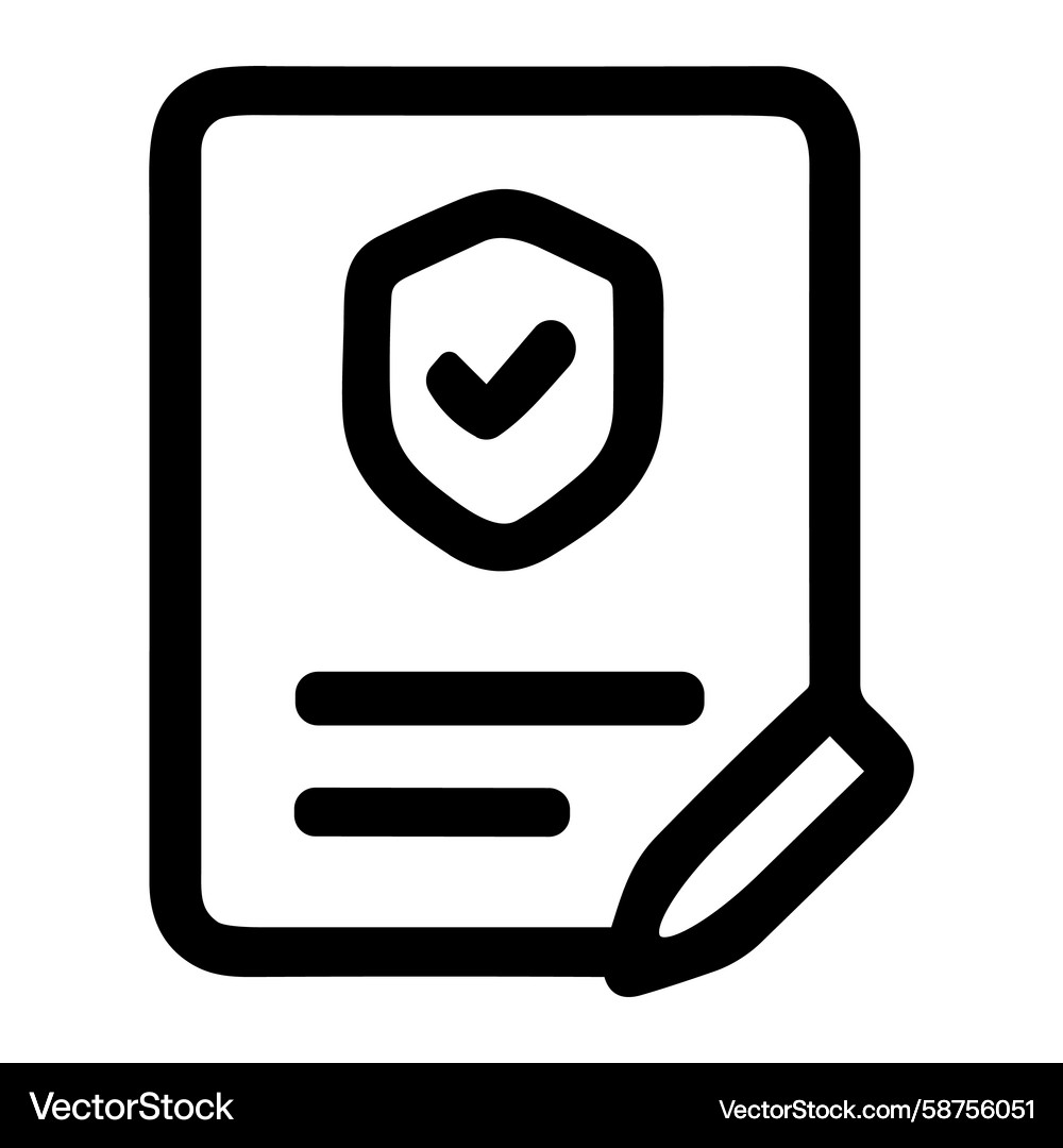 Document Shield with Checkmark Icon Vector Image