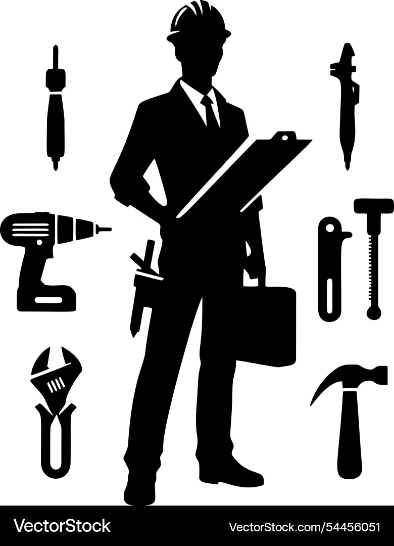 Engineer with tools Vector Image