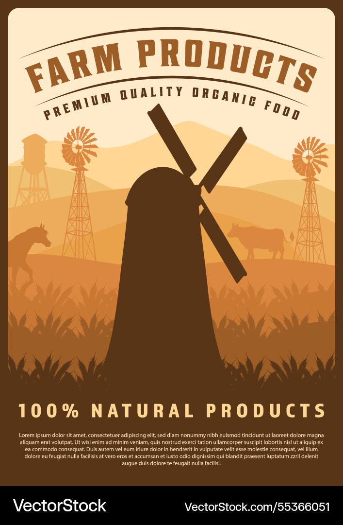 Farm products showcase in a rustic setting Vector Image