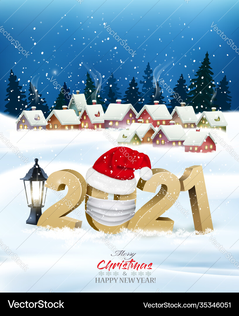 Merry christmas and new year background with 2021