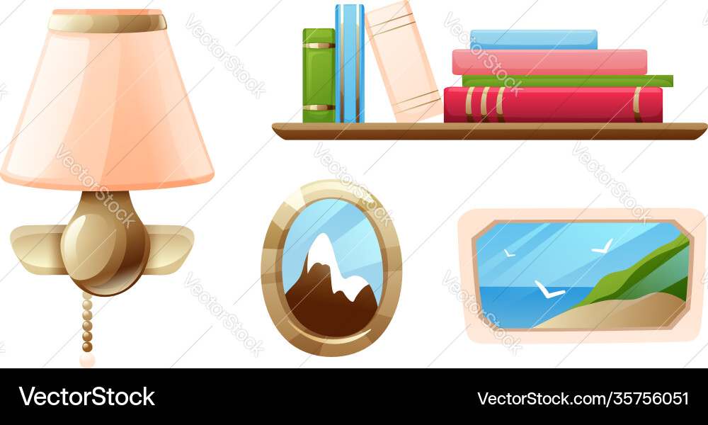 Set Innenobjekte für Wanddekoration Set Innenobjekte für Wanddekoration vektorbild