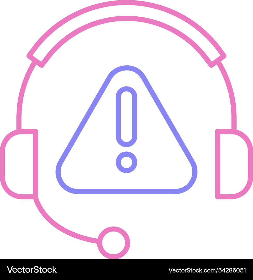 Trouble support line two colour icon Vector Image