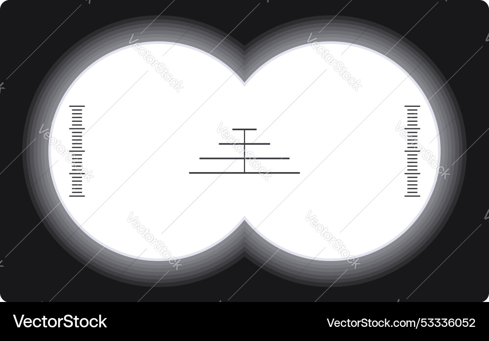 Binocular view showing crosshairs for targeting Binocular view showing crosshairs for targeting Vector Image