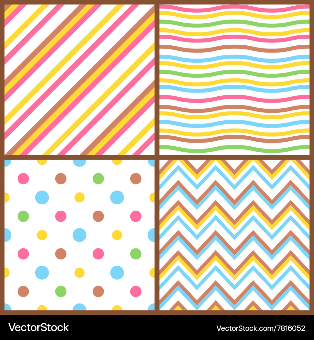 Colorful Polka Dot Seamless Patterns Royalty Free Vector