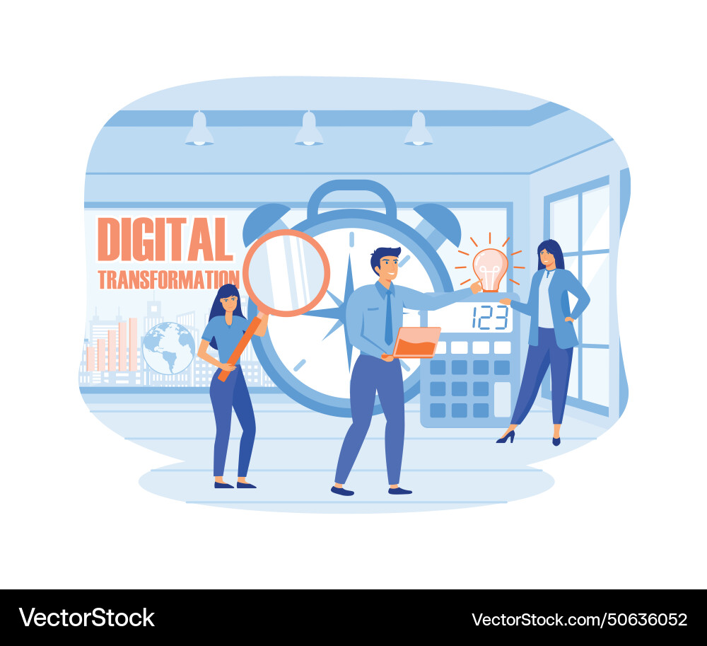 Concepts of data analysis and digitization vector image