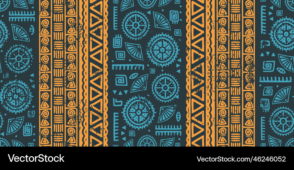 Ethnic stripe seamless ikat pattern african aztec Vector Image
