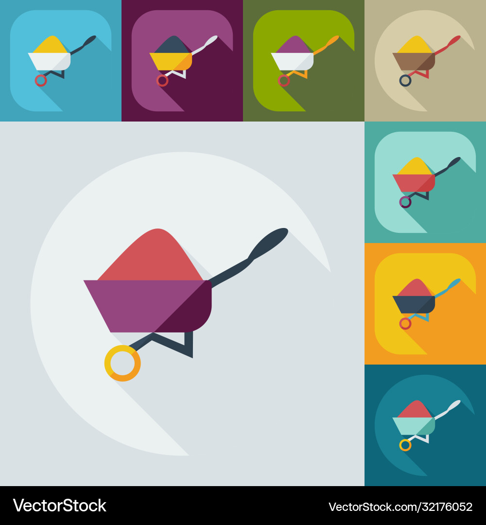 Flat concept set modern design with shadow Vector Image
