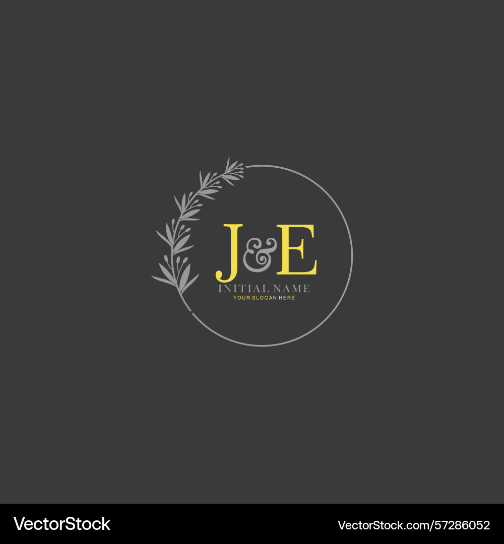 Je initial logo templates with botanical elements Je initial logo templates with botanical elements Vector Image