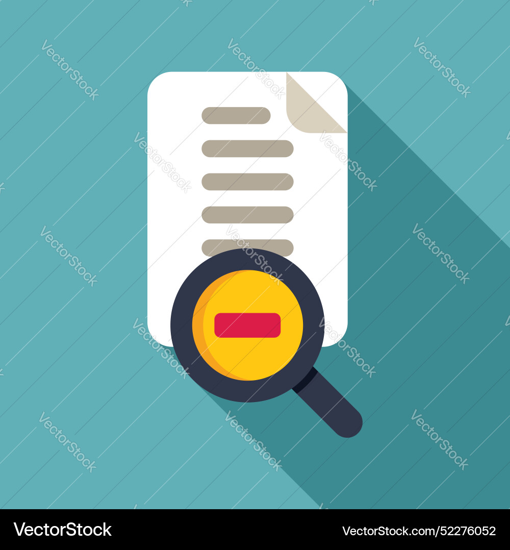 Magnifying glass showing delete symbol over Magnifying glass showing delete symbol over vector image