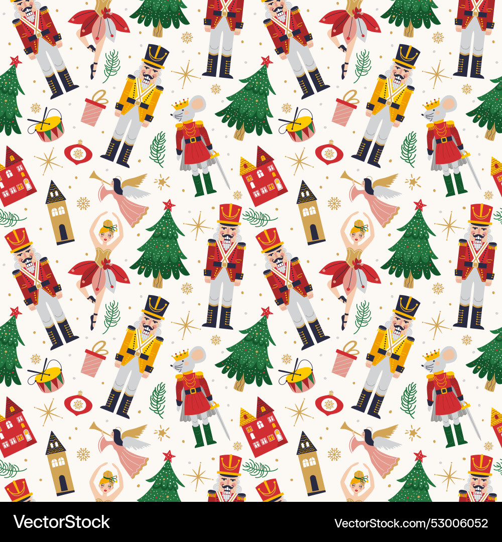 Merry year seamless pattern set Merry year seamless pattern set vector image
