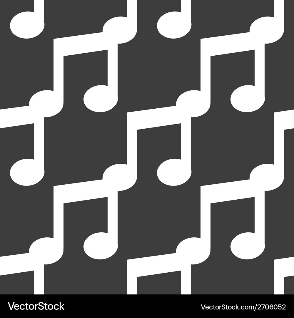 Music note web icon flat design seamless pattern Vector Image