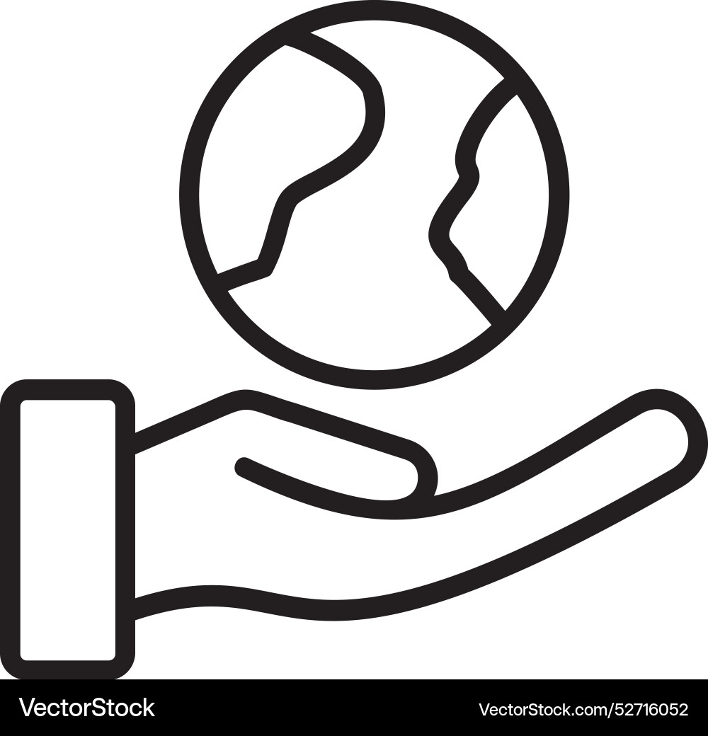 Save planet line icon design Vector Image