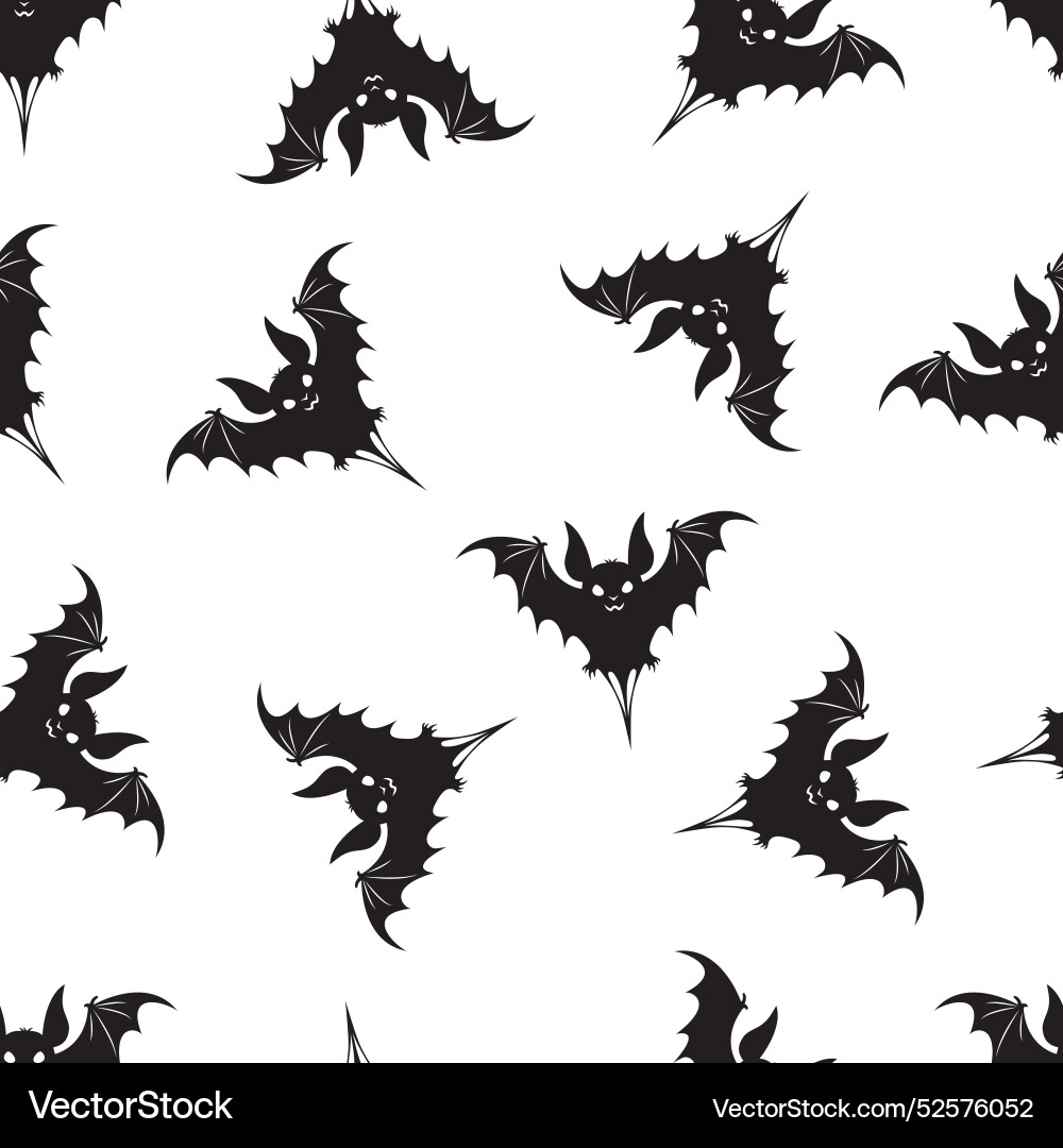 Seamless pattern with bats on a white background vector image