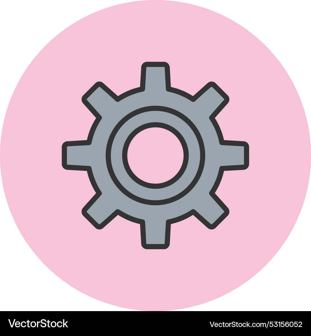 Setting line filled circle icon Vector Image