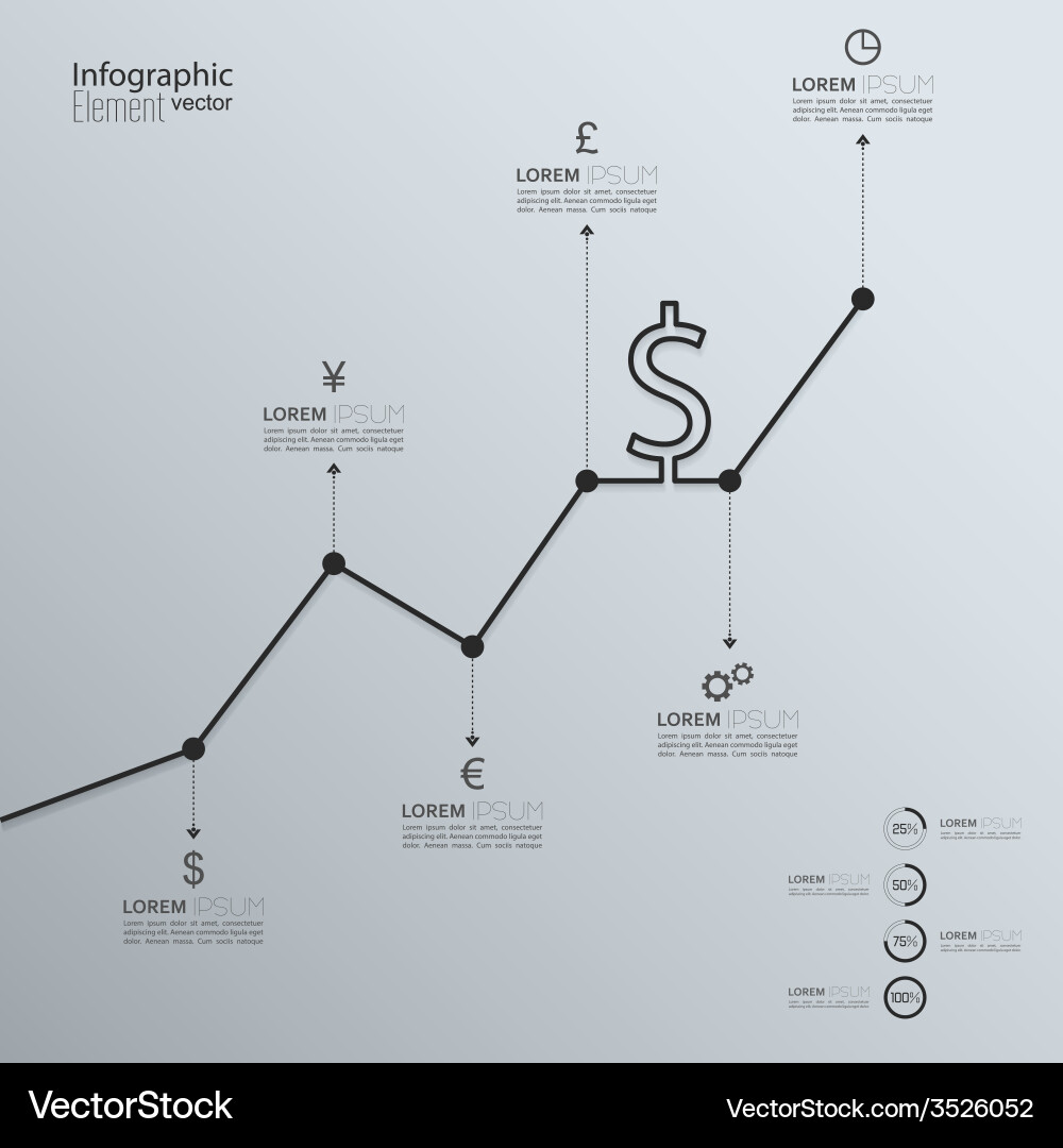 Timeline infographic with arrows and pointers vector image