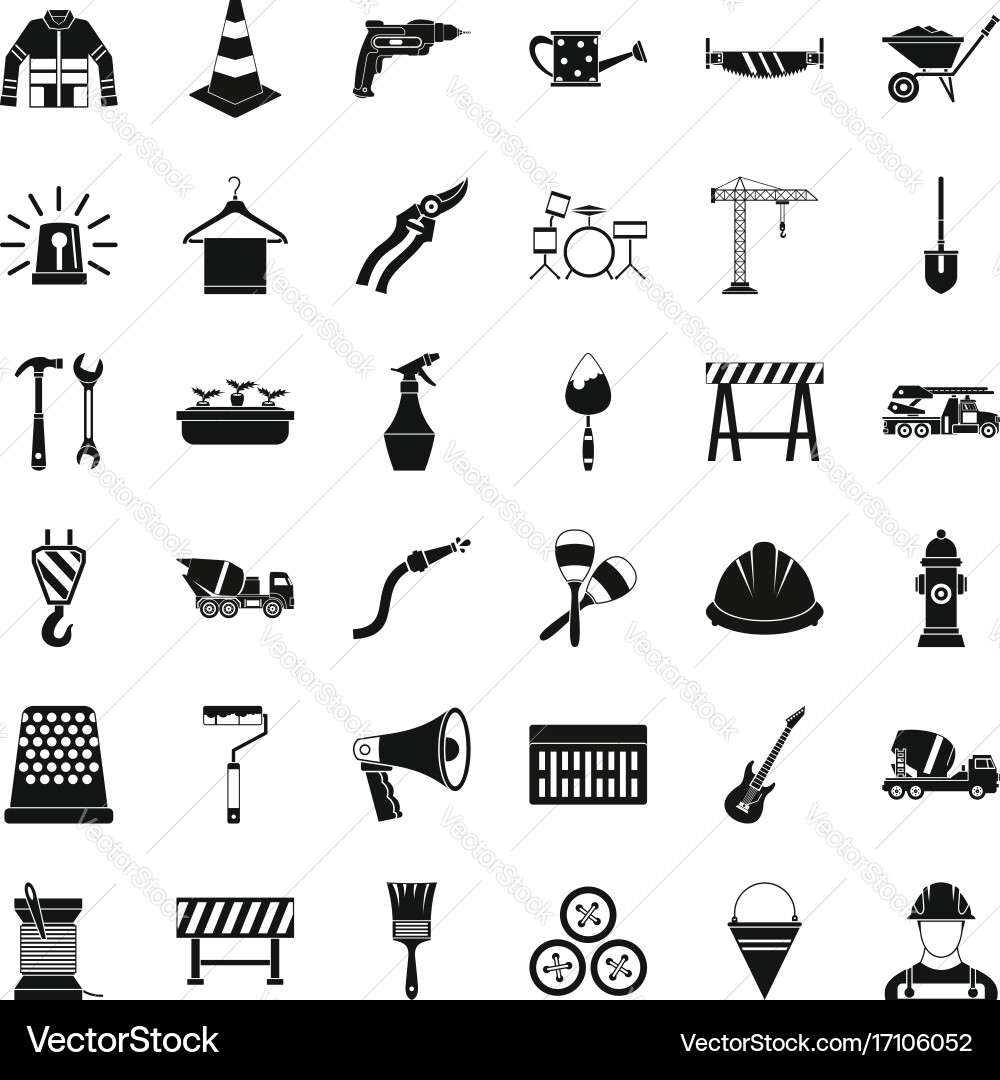 Tool icons set simple style vector image