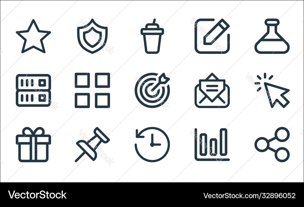 User interface line icons linear set quality User interface line icons linear set quality vector image