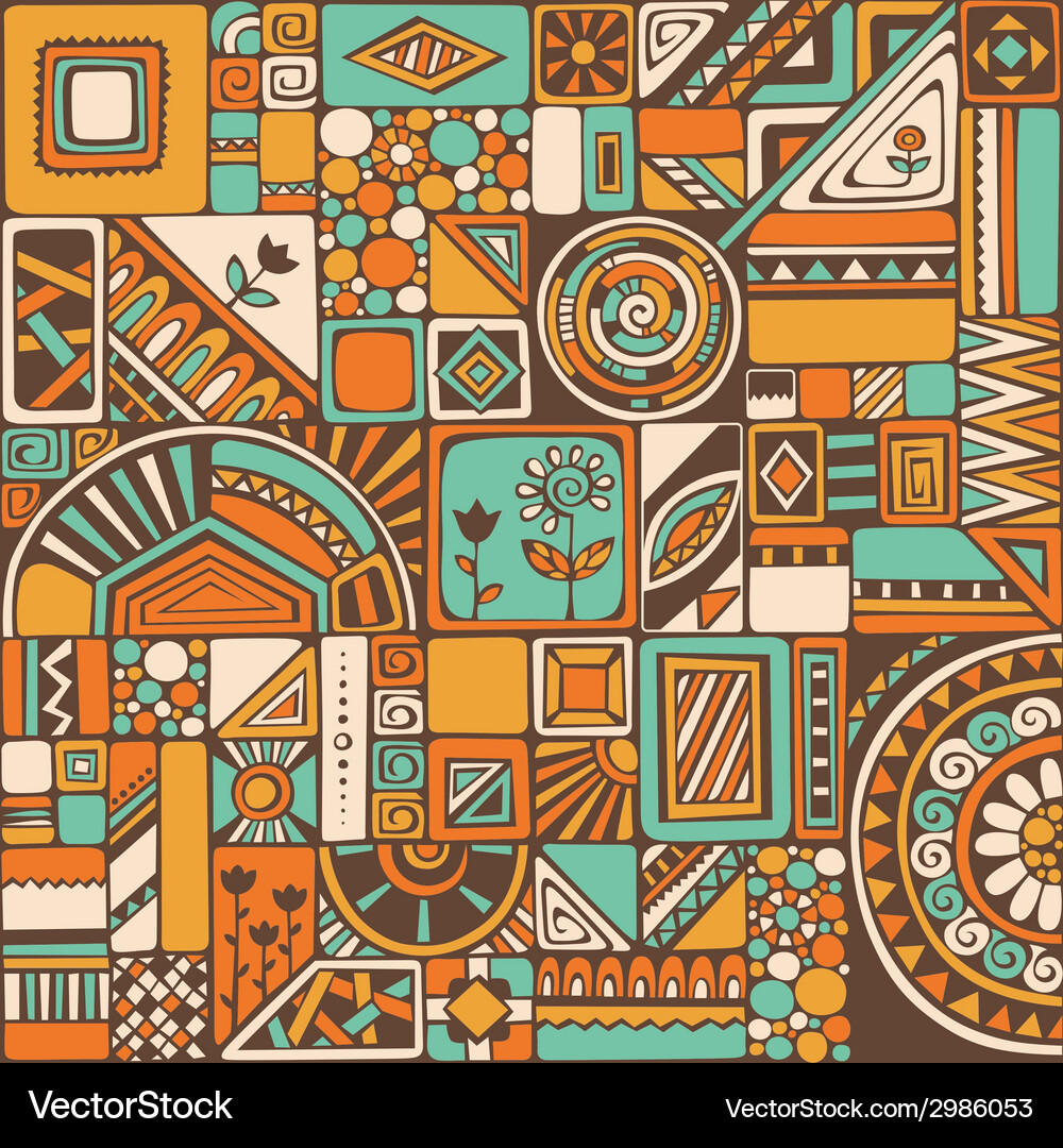 Abstract seamless pattern with geometric elements Vector Image