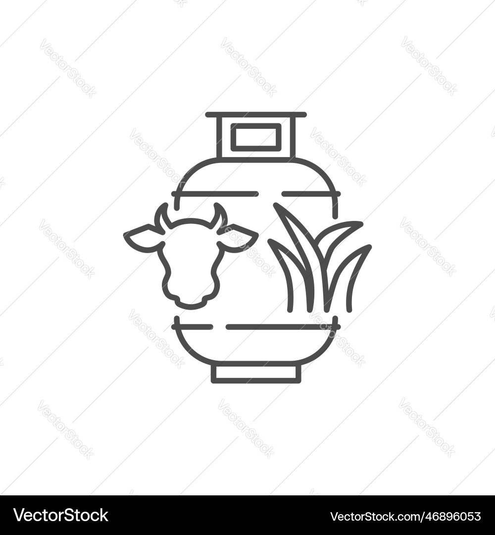 Biogas related linear icon Vector Image