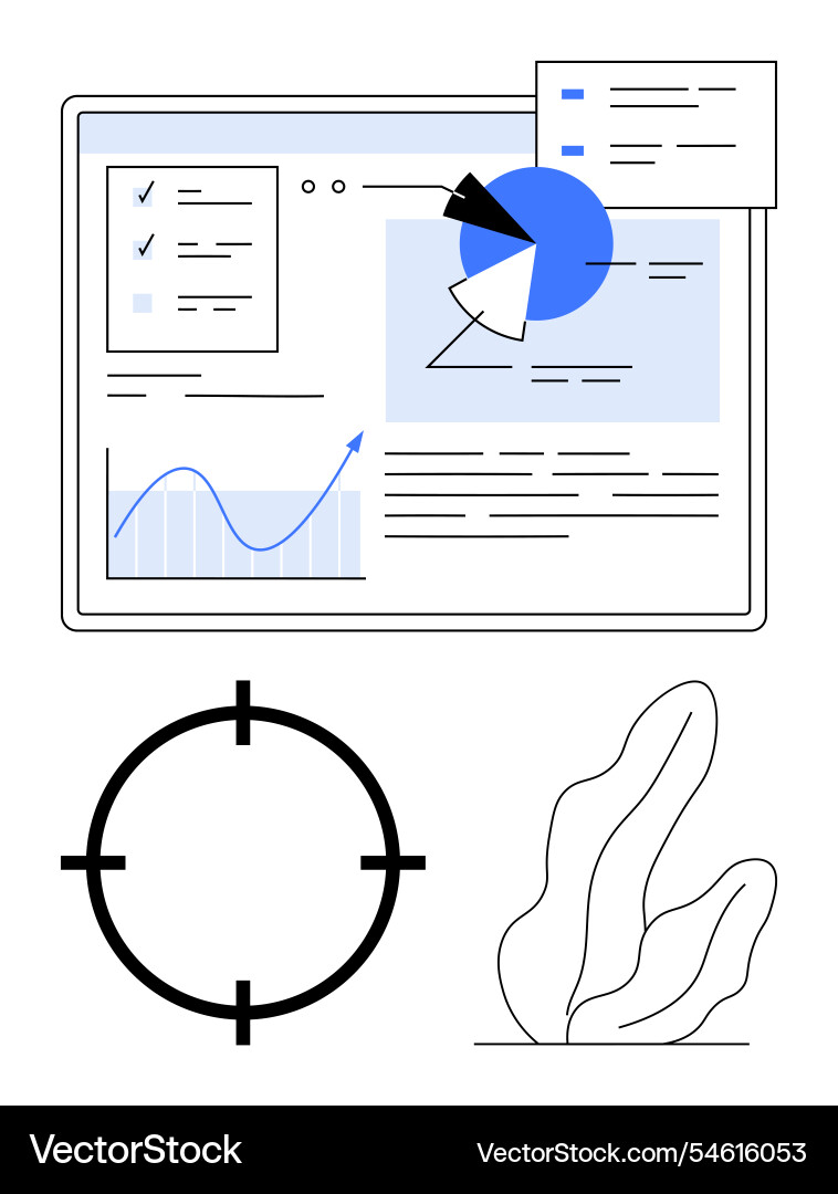 Data analytics dashboard with graphs charts Data analytics dashboard with graphs charts vector image