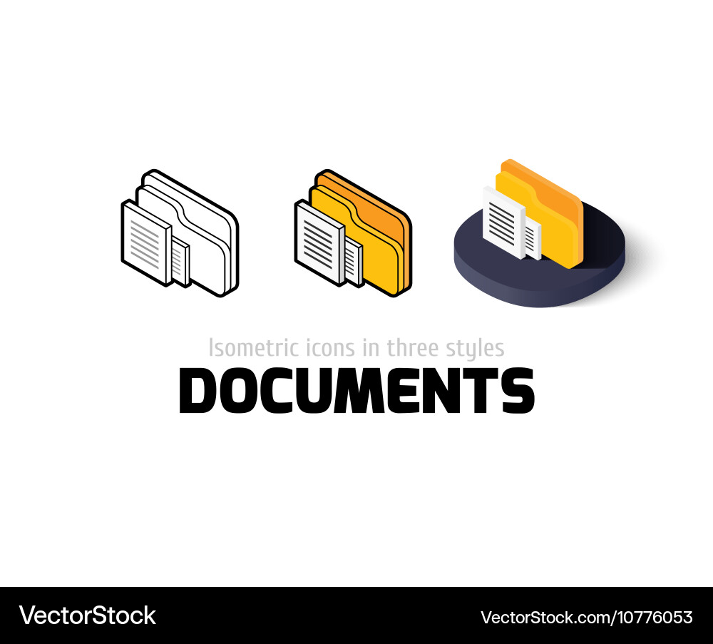 Documents icon in different style vector image