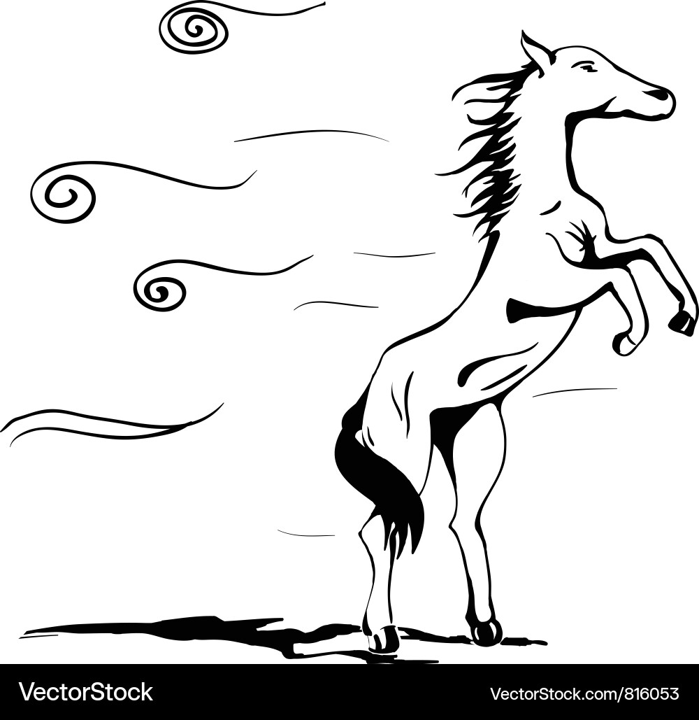 Horse in wind vector image