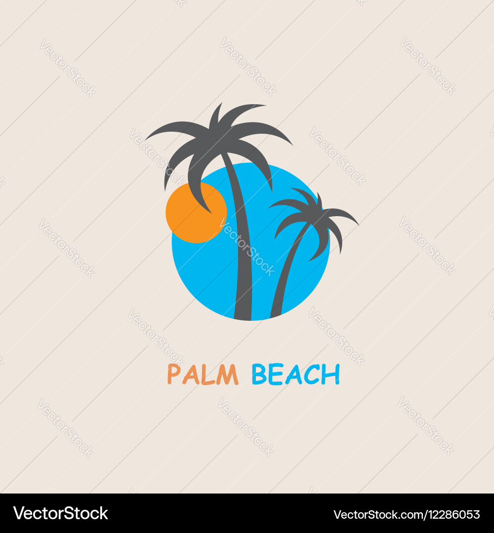 Label with palm tree Vector Image