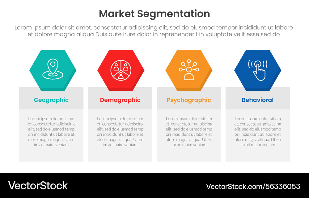 Market segmentation framework analysis Vector Image