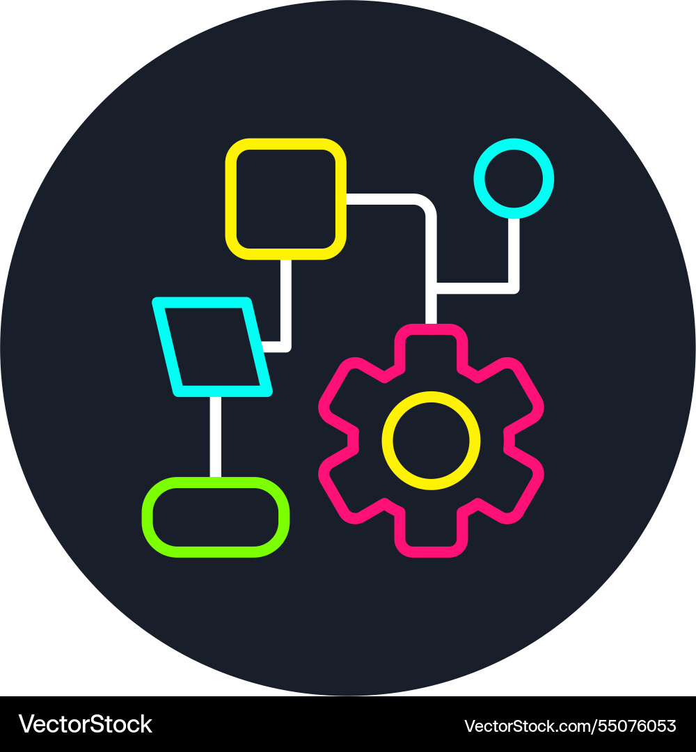 Optimization line multi color icon Vector Image