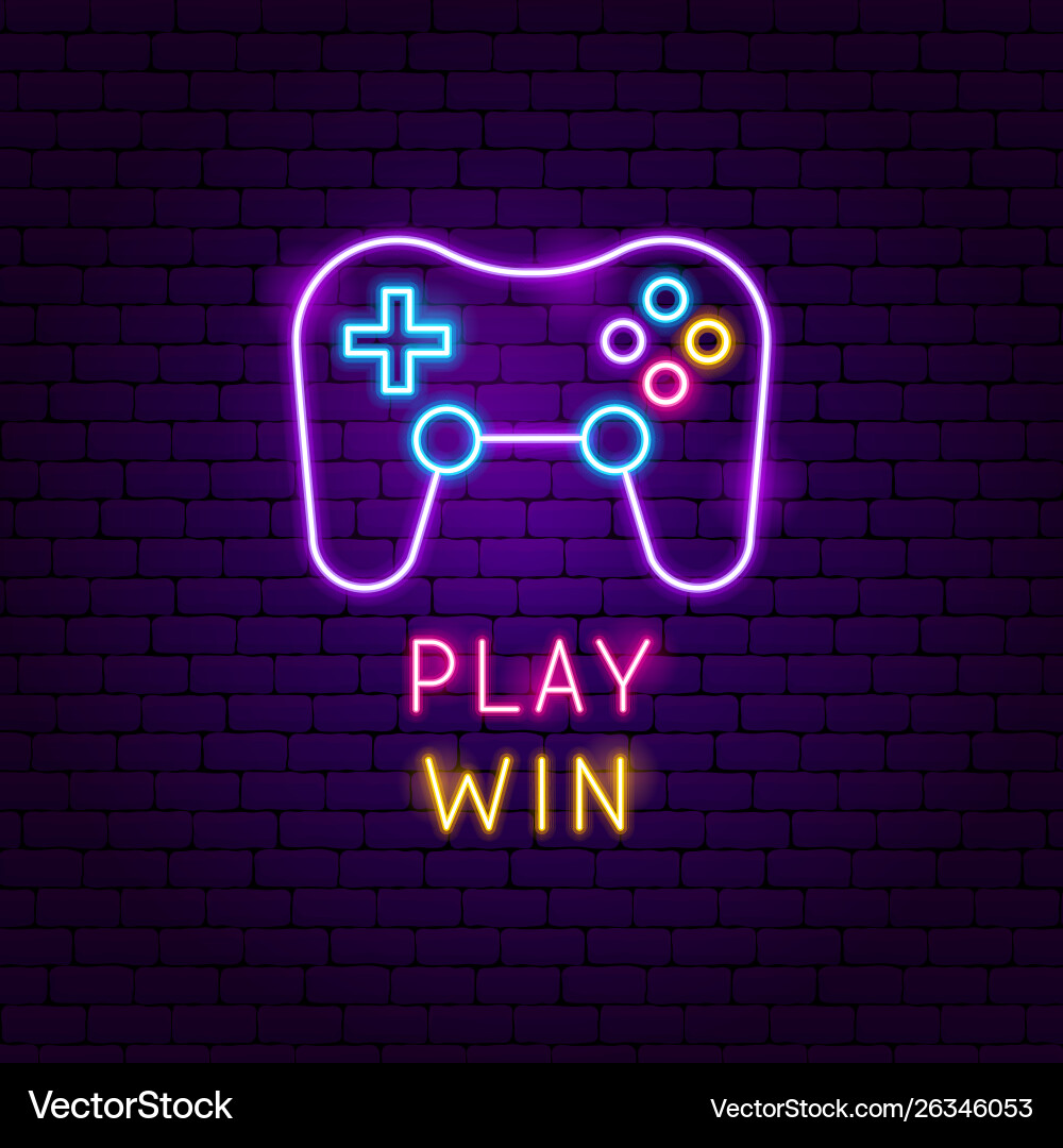 Play win neon label Play win neon label vector image