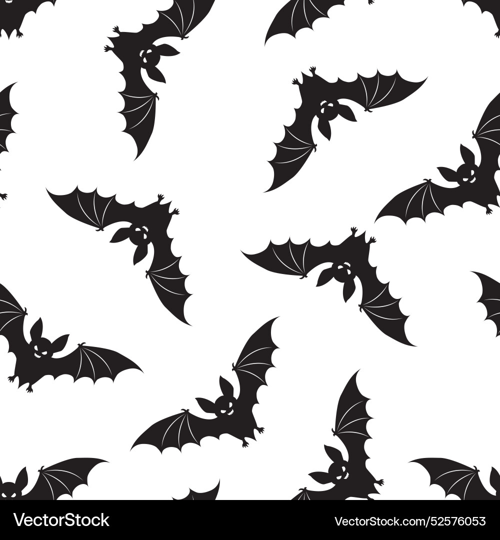 Seamless pattern with bats on a white background Seamless pattern with bats on a white background vector image