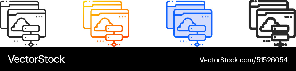 Cloud server iconthin linear gradient blue stroke Vector Image
