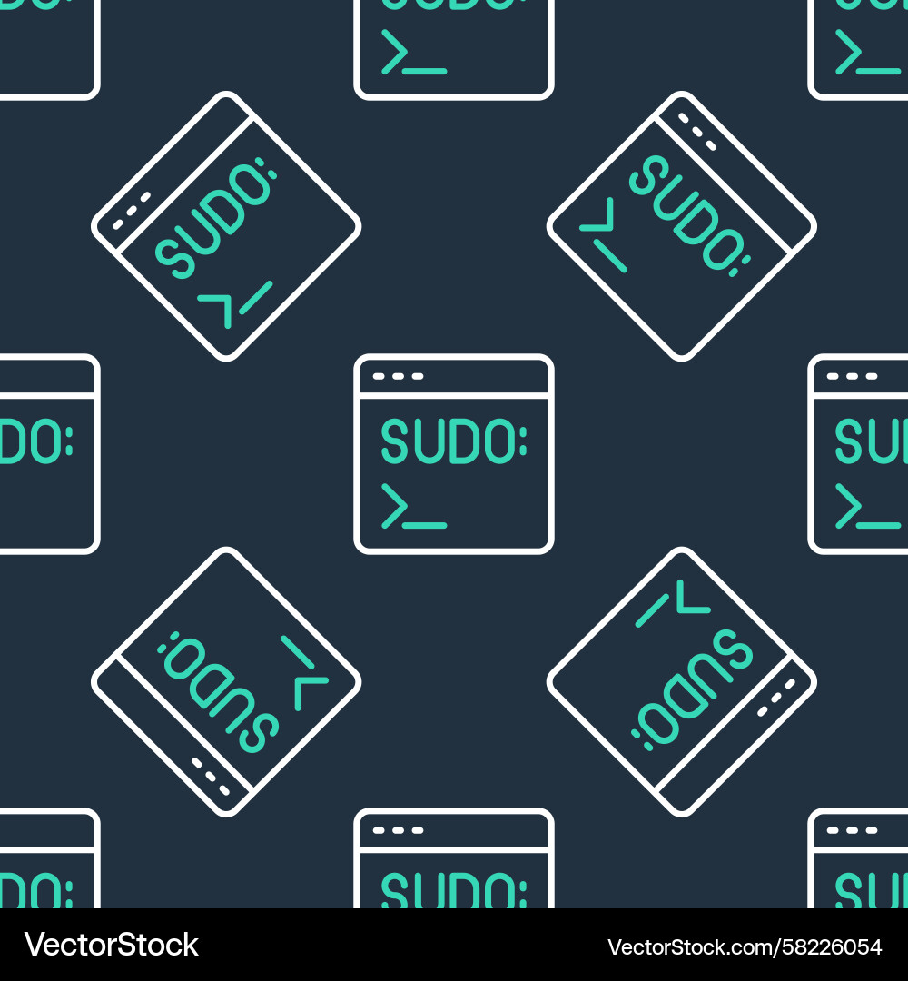 Code Terminal Icon - Seamless Pattern Vector Image