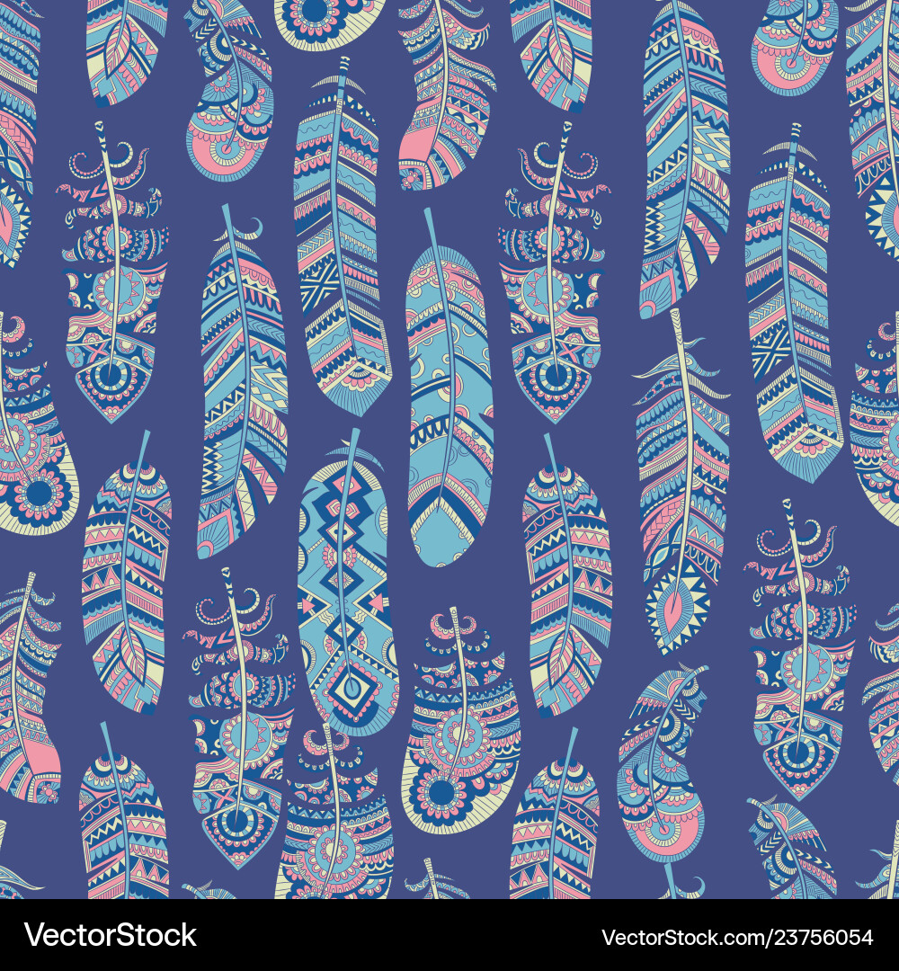 Colorful Feather Pattern Vector Image