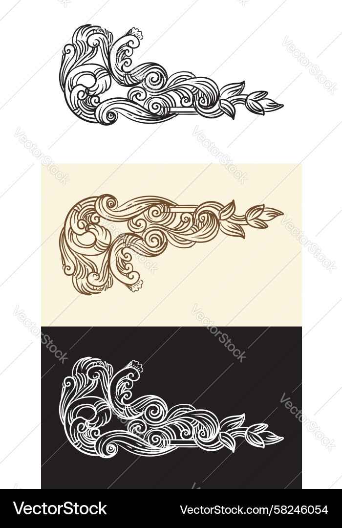 Elegant Scroll Corner Element Vector Image