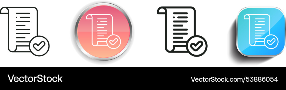Exam icon thin linear regular and button style vector image