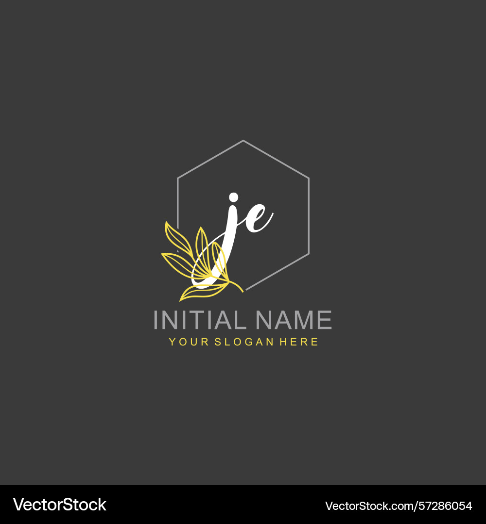Je initial logo templates with botanical elements Je initial logo templates with botanical elements Vector Image