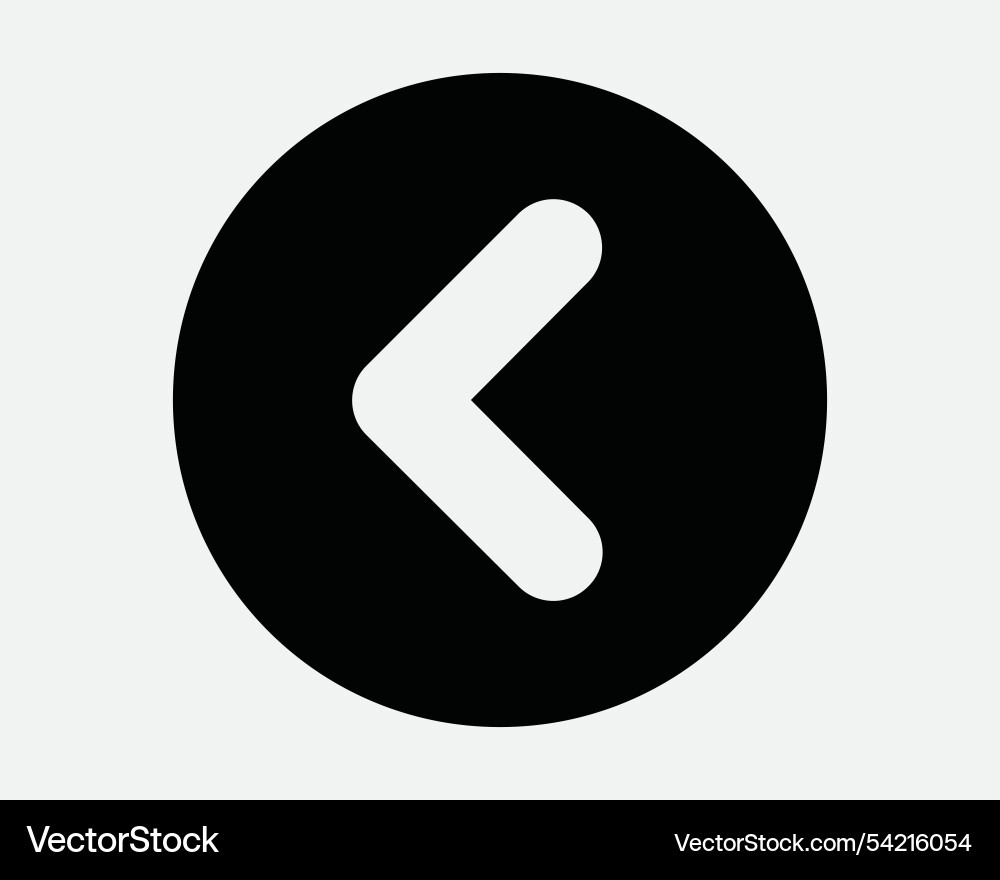 Left round arrow icon side previous back before Left round arrow icon side previous back before vector image