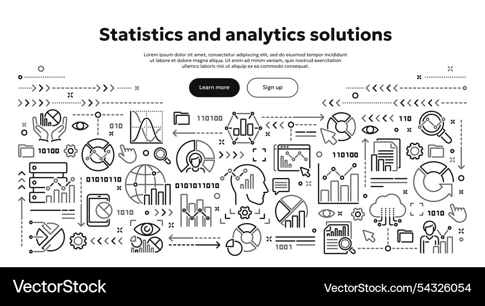 Line banner of statistics and data analytics Line banner of statistics and data analytics vector image