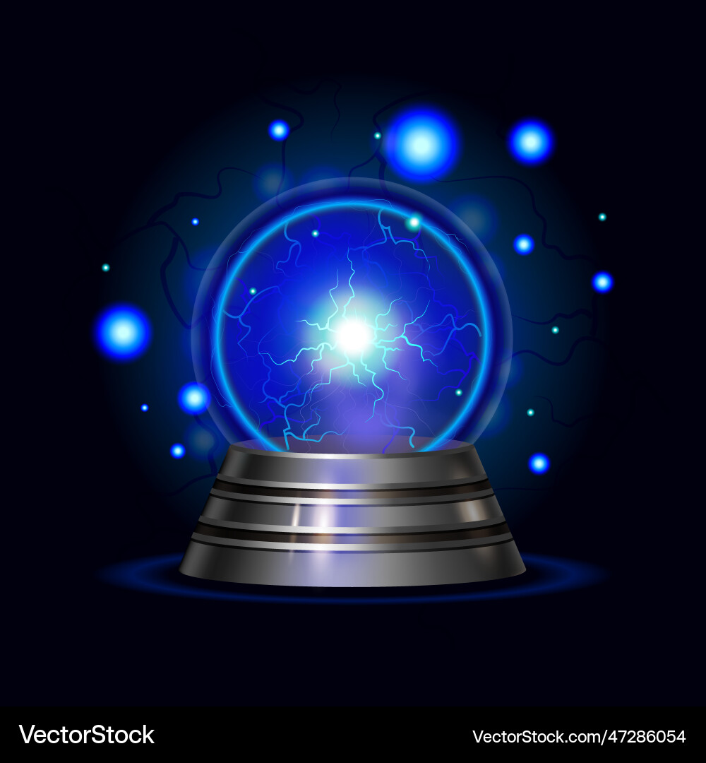 Realistic plasma sphere magic crystal composition Realistic plasma sphere magic crystal composition vector image