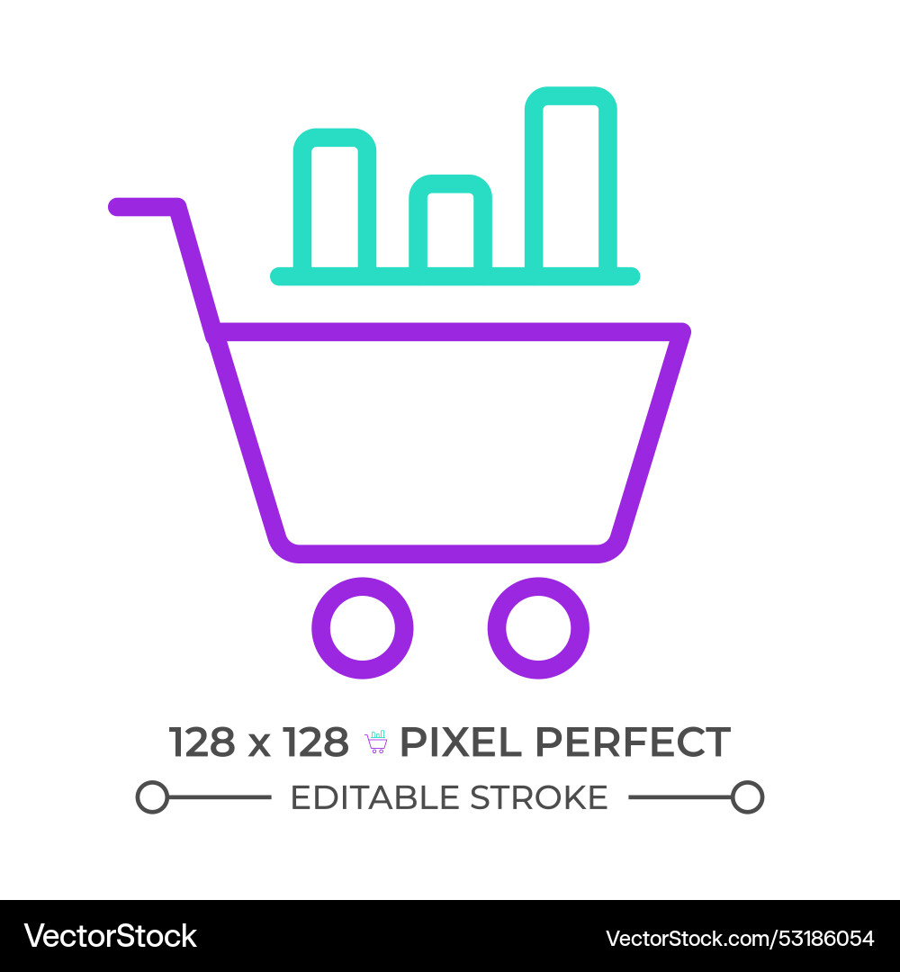 Retail data mining two color line icon Retail data mining two color line icon vector image